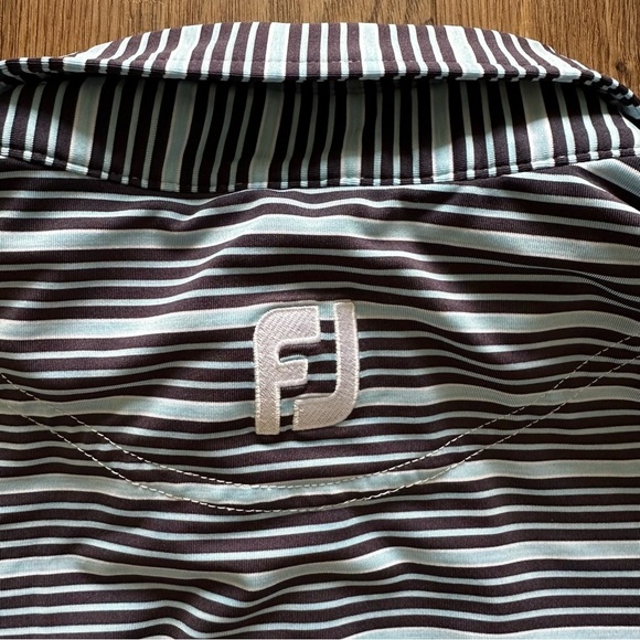 Footjoy Golf Polo Shirt Mens Size Large Polyester Spandex Performance Stripes - Picture 9 of 9